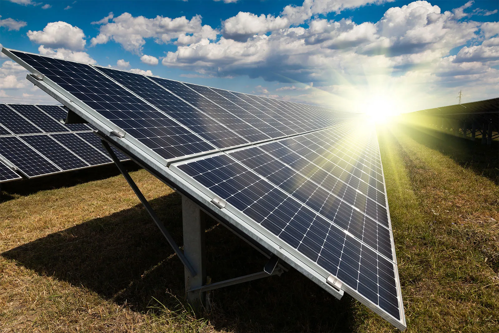 Utility-scale solar PV panel installation